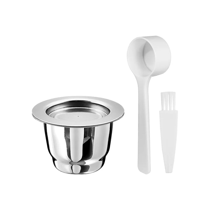 Premium Refillable Stainless Steel Coffee Capsules – Reusable Nespresso® Compatible Coffee Filters with Basket Design, Eco-Friendly Barista Tool