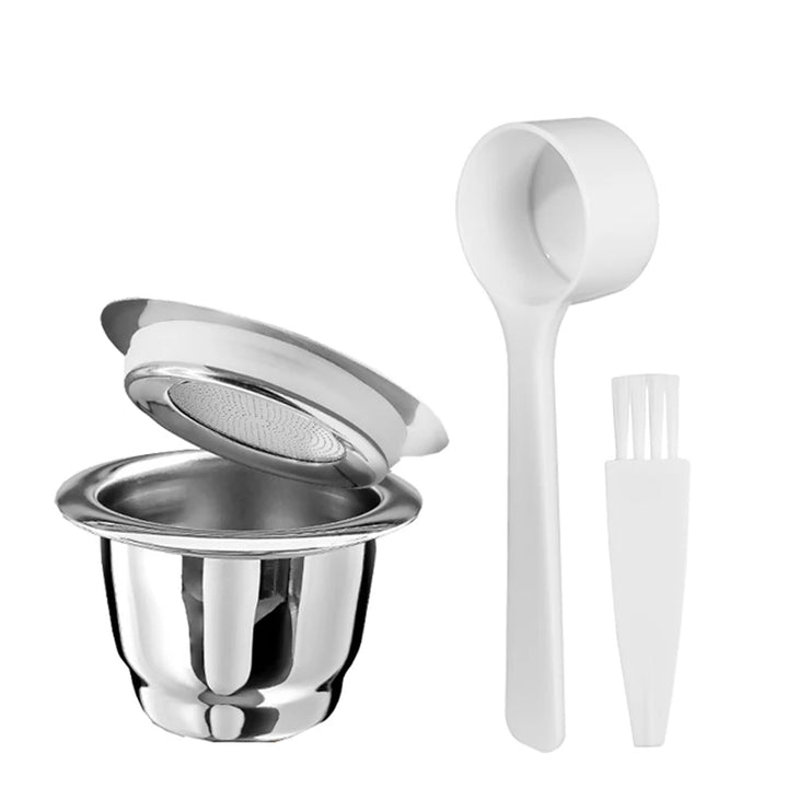 Premium Refillable Stainless Steel Coffee Capsules – Reusable Nespresso® Compatible Coffee Filters with Basket Design, Eco-Friendly Barista Tool