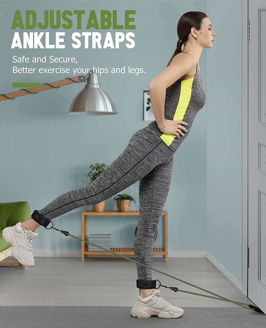 Premium Resistance Band Set – 5 Tube Fitness Bands with Handles, Ankle Straps & Door Anchor for Full-Body Workout, Strength Training, Muscle Building, Weight Loss & Mobility – Up to 150 lbs Resistance