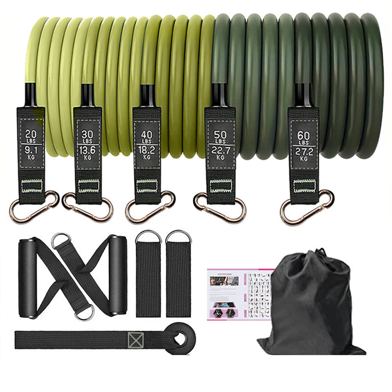 Premium Resistance Band Set – 5 Tube Fitness Bands with Handles, Ankle Straps & Door Anchor for Full-Body Workout, Strength Training, Muscle Building, Weight Loss & Mobility – Up to 150 lbs Resistance