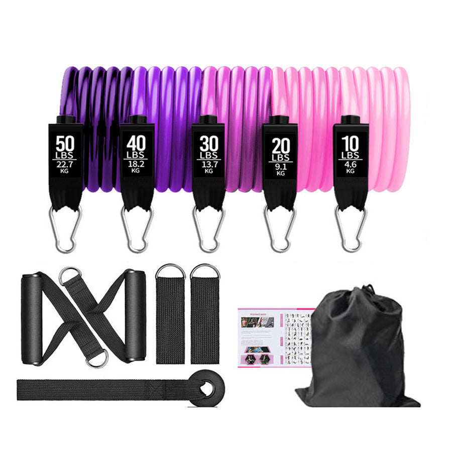 Premium Resistance Band Set – 5 Tube Fitness Bands with Handles, Ankle Straps & Door Anchor for Full-Body Workout, Strength Training, Muscle Building, Weight Loss & Mobility – Up to 150 lbs Resistance