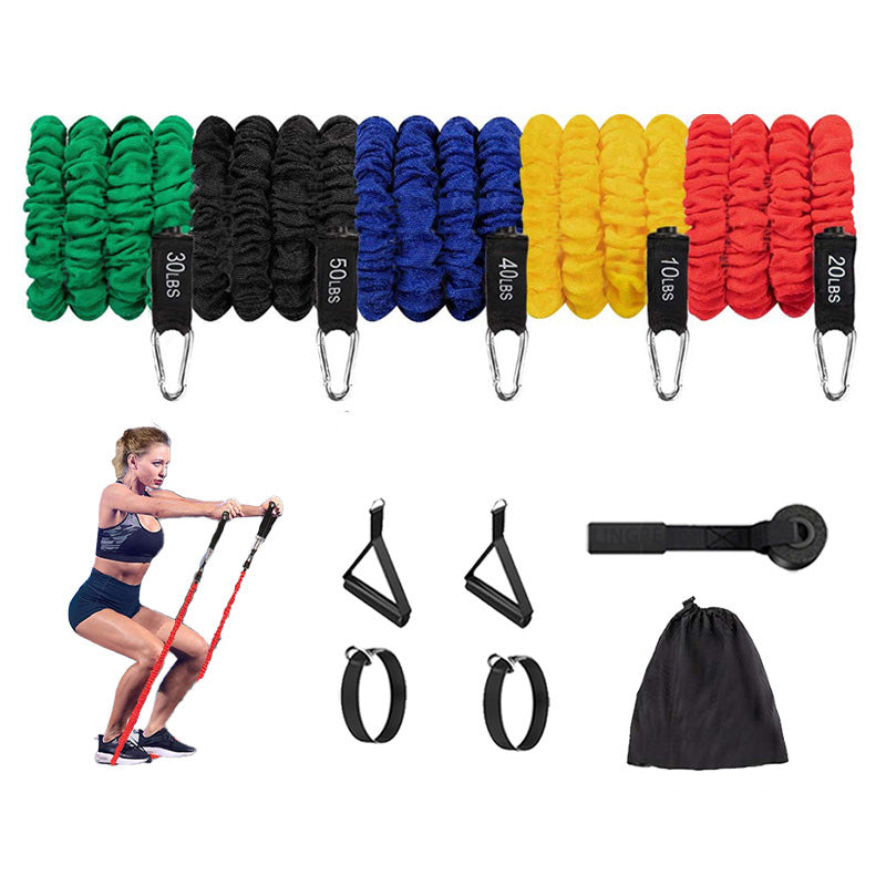 Premium Resistance Band Set – 5 Tube Fitness Bands with Handles, Ankle Straps & Door Anchor for Full-Body Workout, Strength Training, Muscle Building, Weight Loss & Mobility – Up to 150 lbs Resistance