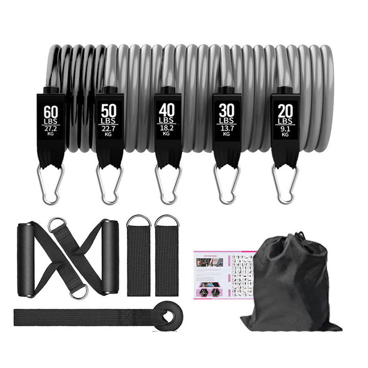 Premium Resistance Band Set – 5 Tube Fitness Bands with Handles, Ankle Straps & Door Anchor for Full-Body Workout, Strength Training, Muscle Building, Weight Loss & Mobility – Up to 150 lbs Resistance