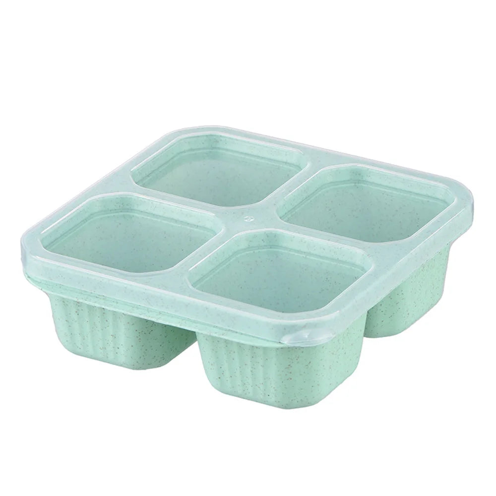 Premium Reusable 4-Grid Snack Containers – Portable Meal Prep Lunch Box, Leak-Proof, Large Capacity, Multi-Compartment Design for Kids and Adults, Ideal for Home, Kitchen, and Travel