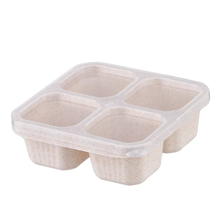 Premium Reusable 4-Grid Snack Containers – Portable Meal Prep Lunch Box, Leak-Proof, Large Capacity, Multi-Compartment Design for Kids and Adults, Ideal for Home, Kitchen, and Travel