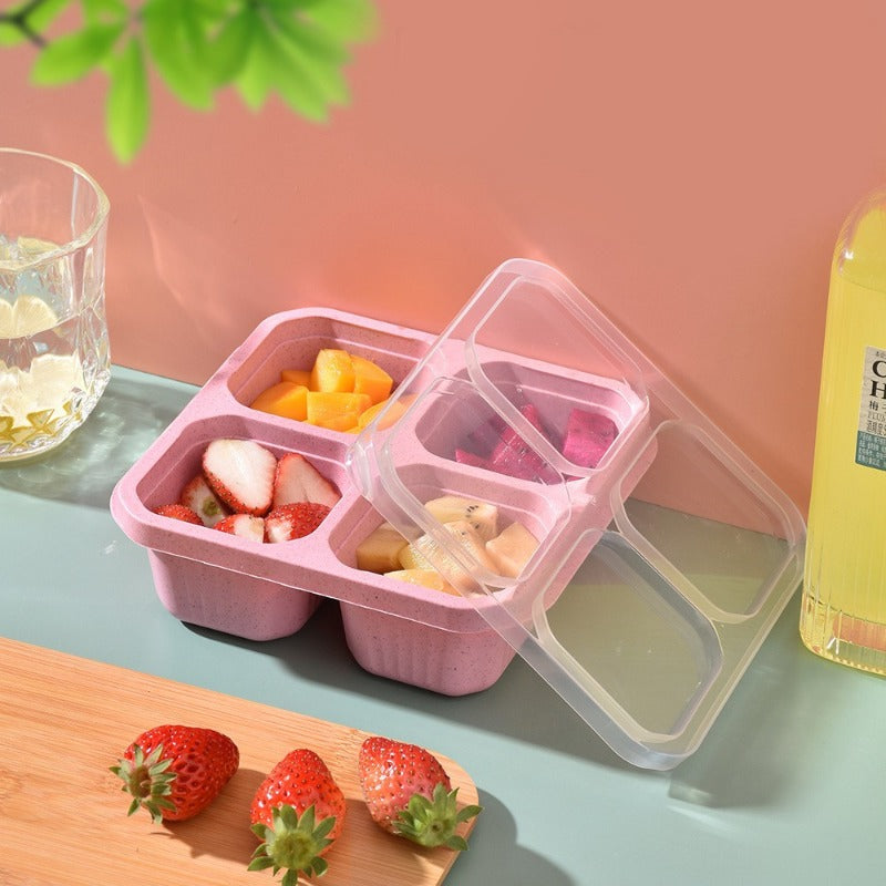 Premium Reusable 4-Grid Snack Containers – Portable Meal Prep Lunch Box, Leak-Proof, Large Capacity, Multi-Compartment Design for Kids and Adults, Ideal for Home, Kitchen, and Travel