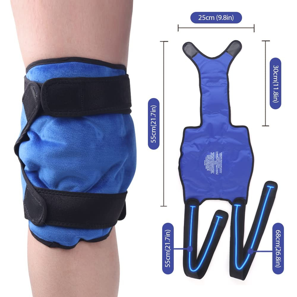 Premium Reusable Knee Ice Pack Wrap – Hot Cold Compress Therapy for Pain Relief, Gel Knee Support for Sprains, Injuries, Full Coverage, Adjustable Straps, First Aid Tool for Quick Recovery