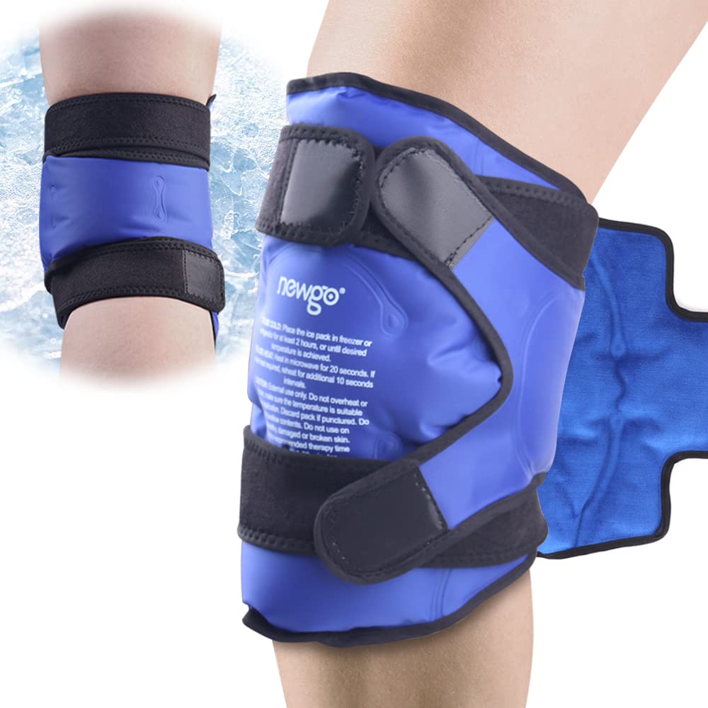 Premium Reusable Knee Ice Pack Wrap – Hot Cold Compress Therapy for Pain Relief, Gel Knee Support for Sprains, Injuries, Full Coverage, Adjustable Straps, First Aid Tool for Quick Recovery
