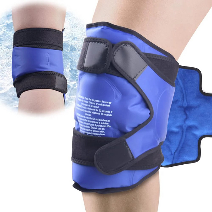 Premium Reusable Knee Ice Pack Wrap – Hot Cold Compress Therapy for Pain Relief, Gel Knee Support for Sprains, Injuries, Full Coverage, Adjustable Straps, First Aid Tool for Quick Recovery