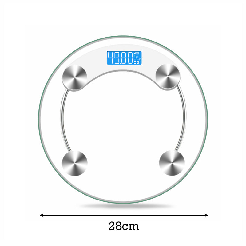 Premium Round Digital Body Weight Scale – High-Definition LCD Display, Tempered Glass, Auto On/Off, Precision Accuracy 0.2-180KG, Bathroom Floor Scale for Day & Night Use