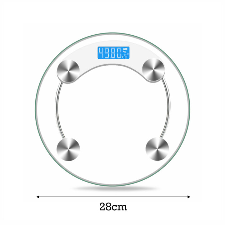 Premium Round Digital Body Weight Scale – High-Definition LCD Display, Tempered Glass, Auto On/Off, Precision Accuracy 0.2-180KG, Bathroom Floor Scale for Day & Night Use