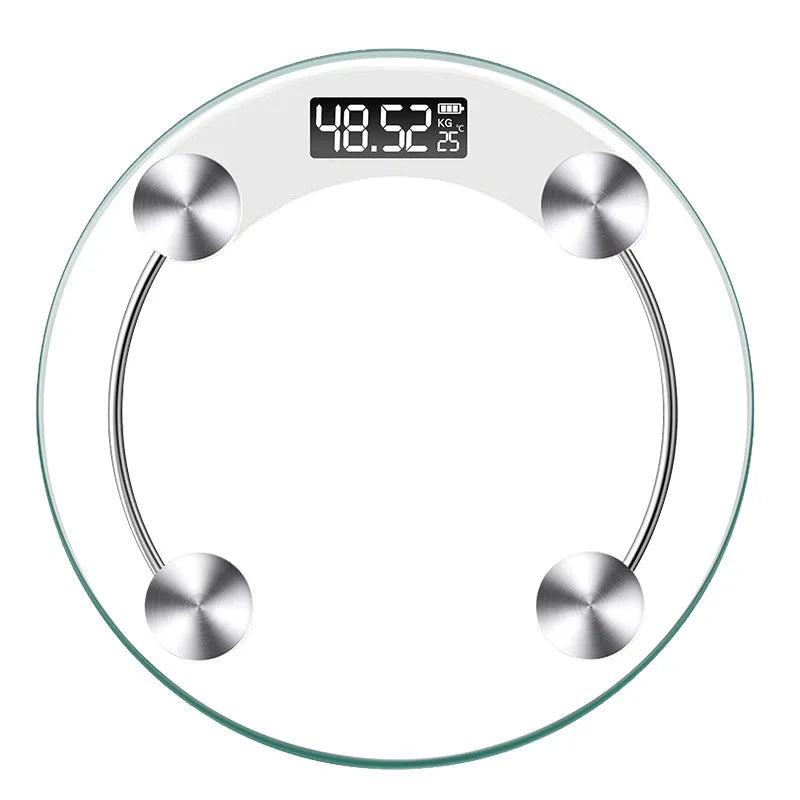 Premium Round Digital Body Weight Scale – High-Definition LCD Display, Tempered Glass, Auto On/Off, Precision Accuracy 0.2-180KG, Bathroom Floor Scale for Day & Night Use