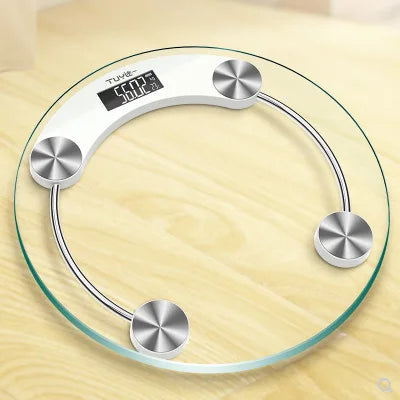 Premium Round Digital Body Weight Scale – High-Definition LCD Display, Tempered Glass, Auto On/Off, Precision Accuracy 0.2-180KG, Bathroom Floor Scale for Day & Night Use