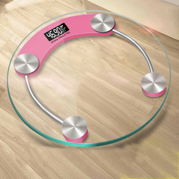 Premium Round Digital Body Weight Scale – High-Definition LCD Display, Tempered Glass, Auto On/Off, Precision Accuracy 0.2-180KG, Bathroom Floor Scale for Day & Night Use