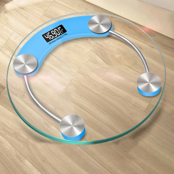 Premium Round Digital Body Weight Scale – High-Definition LCD Display, Tempered Glass, Auto On/Off, Precision Accuracy 0.2-180KG, Bathroom Floor Scale for Day & Night Use