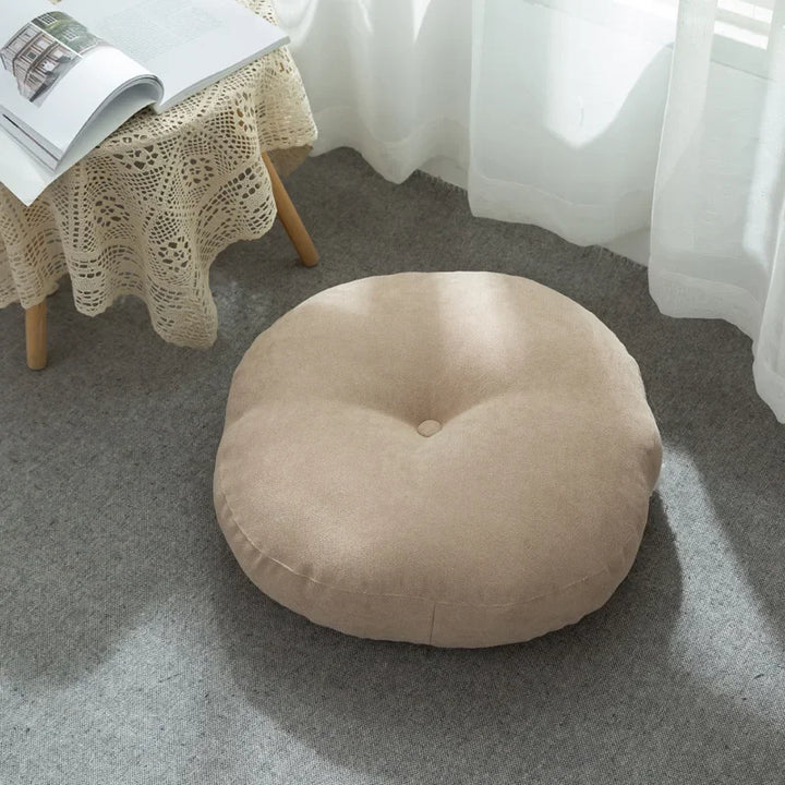 Premium Round Floor Seat Cushion – Soft Tatami Meditation & Yoga Pad – Breathable Cotton & Linen, Comfortable for Sitting Long Hours – Ideal for Living Room, Office, & Travel