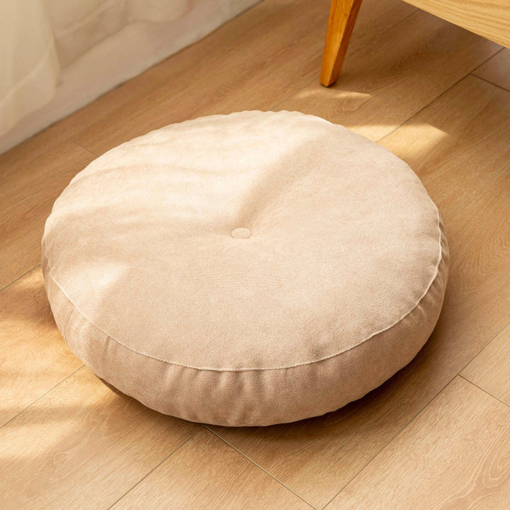 Premium Round Floor Seat Cushion – Soft Tatami Meditation & Yoga Pad – Breathable Cotton & Linen, Comfortable for Sitting Long Hours – Ideal for Living Room, Office, & Travel