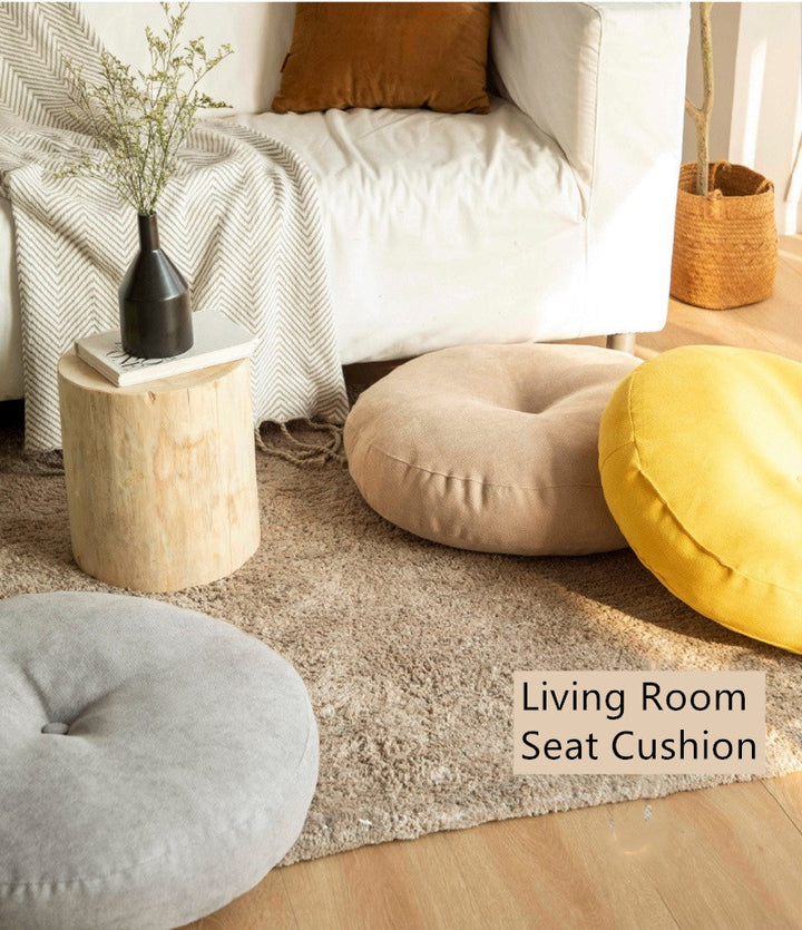 Premium Round Floor Seat Cushion – Soft Tatami Meditation & Yoga Pad – Breathable Cotton & Linen, Comfortable for Sitting Long Hours – Ideal for Living Room, Office, & Travel