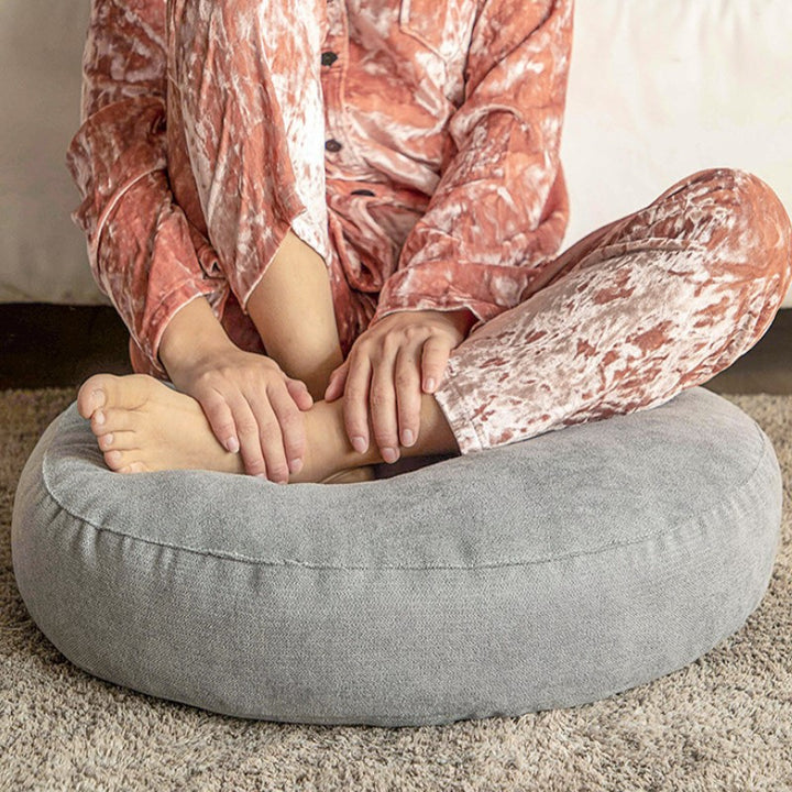 Premium Round Floor Seat Cushion – Soft Tatami Meditation & Yoga Pad – Breathable Cotton & Linen, Comfortable for Sitting Long Hours – Ideal for Living Room, Office, & Travel