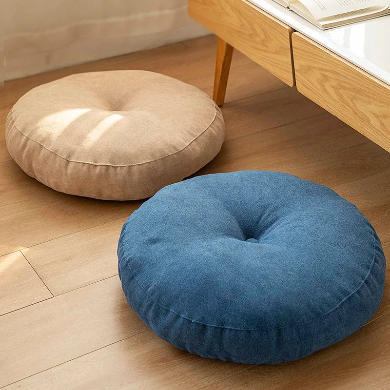 Premium Round Floor Seat Cushion – Soft Tatami Meditation & Yoga Pad – Breathable Cotton & Linen, Comfortable for Sitting Long Hours – Ideal for Living Room, Office, & Travel