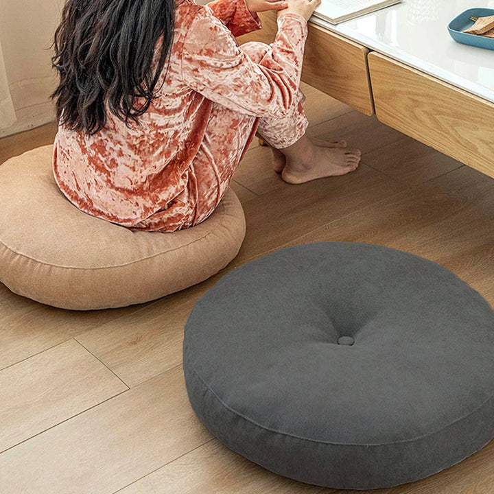 Premium Round Floor Seat Cushion – Soft Tatami Meditation & Yoga Pad – Breathable Cotton & Linen, Comfortable for Sitting Long Hours – Ideal for Living Room, Office, & Travel