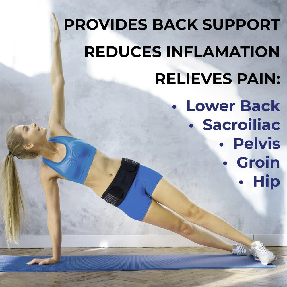 Premium Sacroiliac Hip Brace for Lower Back Pain Relief | Adjustable Si Belt for Sciatic Nerve, Pelvic, Lumbar, and Hip Support (76-114cm/30-45in)