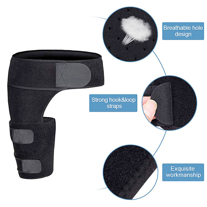 Premium Sciatica Nerve Pain Relief Compression Brace - Adjustable Groin & Thigh Support, Neoprene Warmth for Arthritis, Injury Recovery, Leg Protection