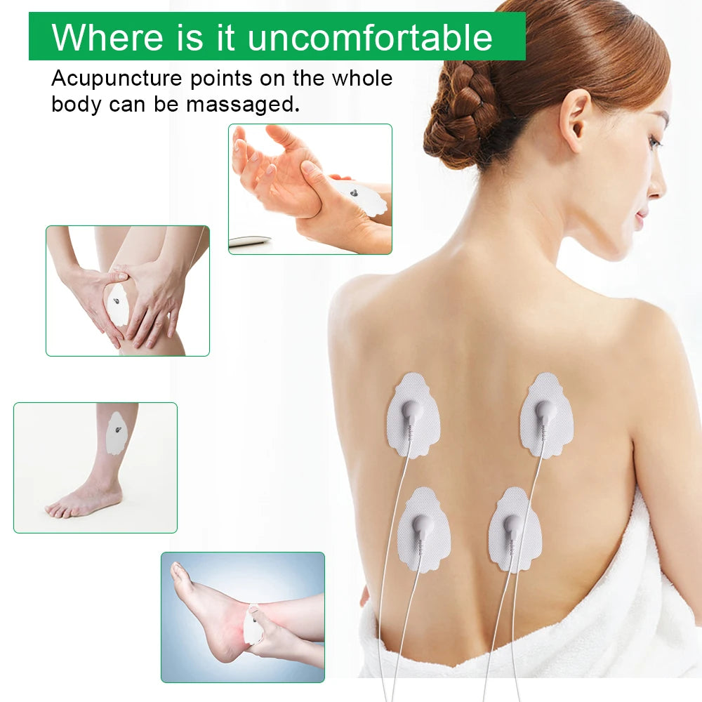 Premium Self-Adhesive Electrode Pads – Reusable Conductive Gel Pads for EMS & TENS Electric Massagers (3.5mm Connector)
