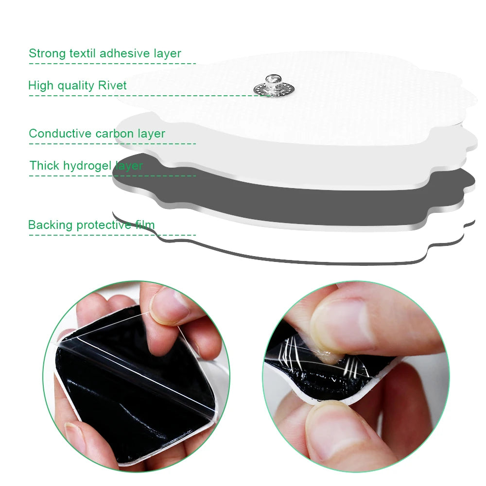 Premium Self-Adhesive Electrode Pads – Reusable Conductive Gel Pads for EMS & TENS Electric Massagers (3.5mm Connector)