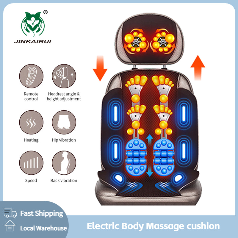 Premium Shiatsu Neck and Back Massager Pillow – Electric Cushion with Infrared Heat, Deep Tissue Kneading, 3 Adjustable Gears, Car & AC Adapters for Muscle Relaxation