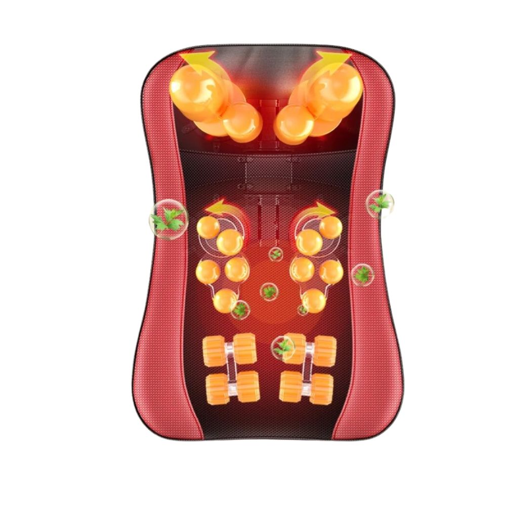 Premium Shiatsu Neck and Back Massager Pillow – Electric Cushion with Infrared Heat, Deep Tissue Kneading, 3 Adjustable Gears, Car & AC Adapters for Muscle Relaxation