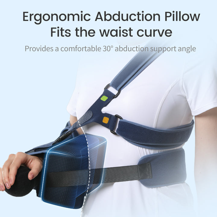 Premium Shoulder Abduction Sling Support with Pillow for Injury Recovery, Medical Immobilizer, Ventilated Mesh, Universal Fit, Includes Grip Ball for Therapy