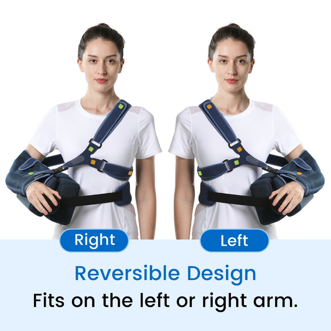 Premium Shoulder Abduction Sling Support with Pillow for Injury Recovery, Medical Immobilizer, Ventilated Mesh, Universal Fit, Includes Grip Ball for Therapy