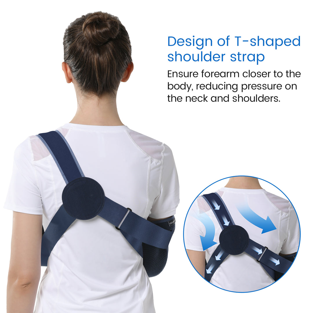 Premium Shoulder Abduction Sling Support with Pillow for Injury Recovery, Medical Immobilizer, Ventilated Mesh, Universal Fit, Includes Grip Ball for Therapy