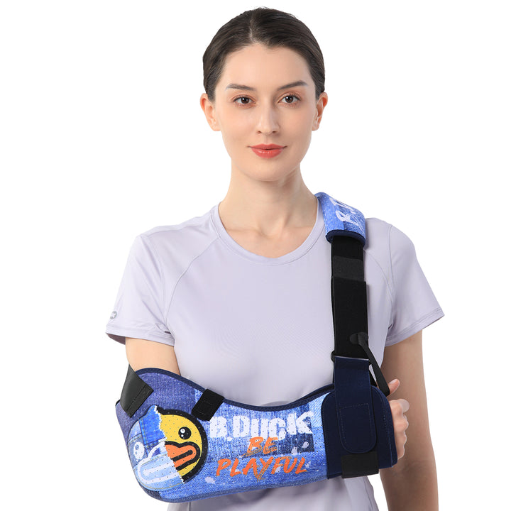 Premium Shoulder Abduction Sling Support with Pillow for Injury Recovery, Medical Immobilizer, Ventilated Mesh, Universal Fit, Includes Grip Ball for Therapy