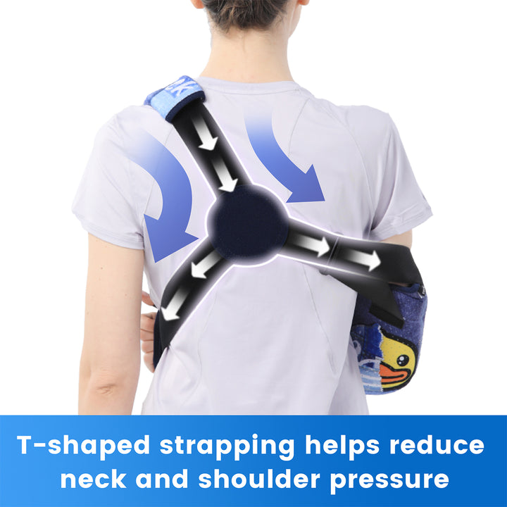 Premium Shoulder Abduction Sling Support with Pillow for Injury Recovery, Medical Immobilizer, Ventilated Mesh, Universal Fit, Includes Grip Ball for Therapy