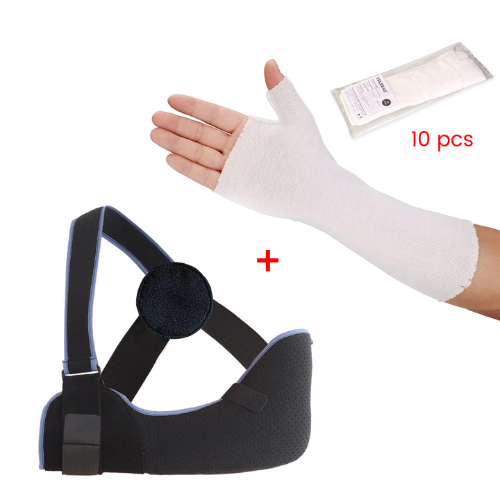 Premium Shoulder Abduction Sling Support with Pillow for Injury Recovery, Medical Immobilizer, Ventilated Mesh, Universal Fit, Includes Grip Ball for Therapy