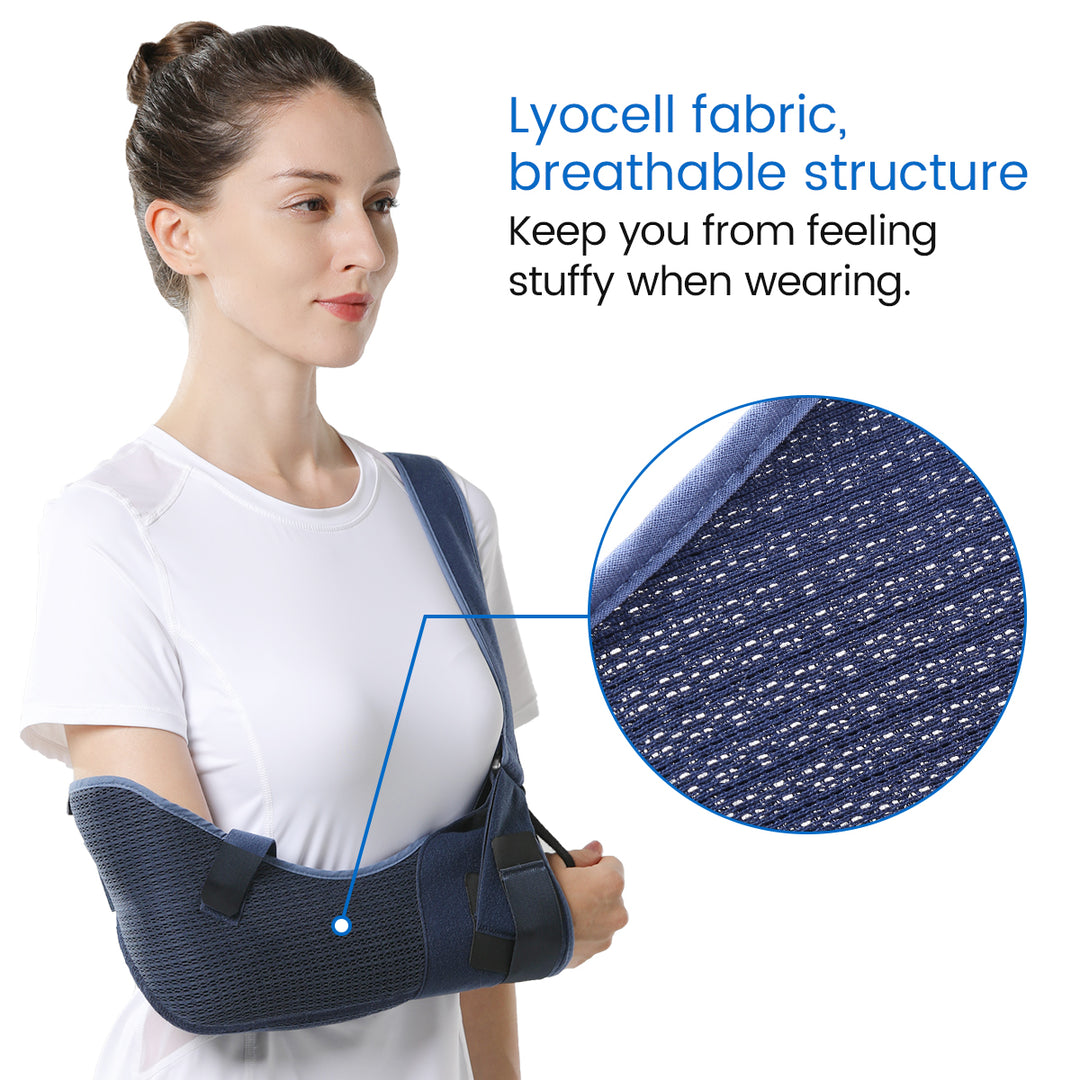 Premium Shoulder Abduction Sling Support with Pillow for Injury Recovery, Medical Immobilizer, Ventilated Mesh, Universal Fit, Includes Grip Ball for Therapy