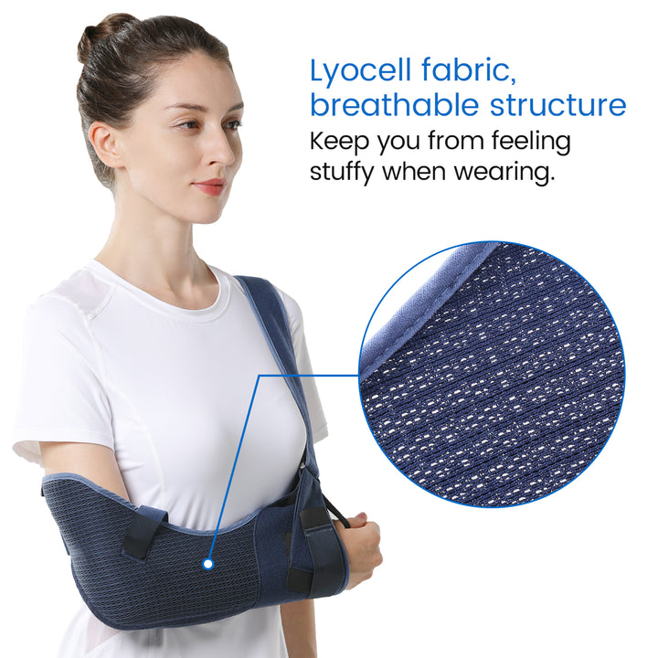 Premium Shoulder Abduction Sling Support with Pillow for Injury Recovery, Medical Immobilizer, Ventilated Mesh, Universal Fit, Includes Grip Ball for Therapy
