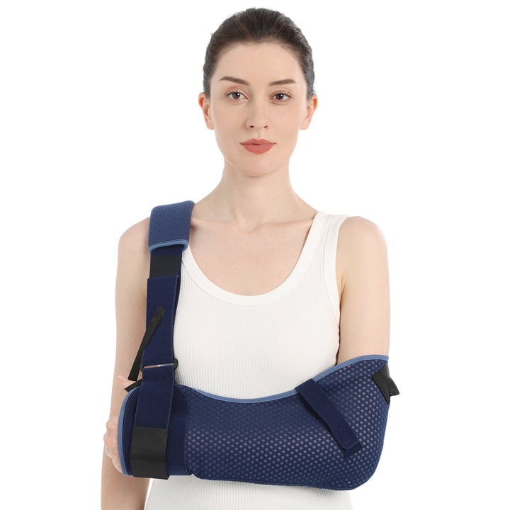 Premium Shoulder Abduction Sling Support with Pillow for Injury Recovery, Medical Immobilizer, Ventilated Mesh, Universal Fit, Includes Grip Ball for Therapy