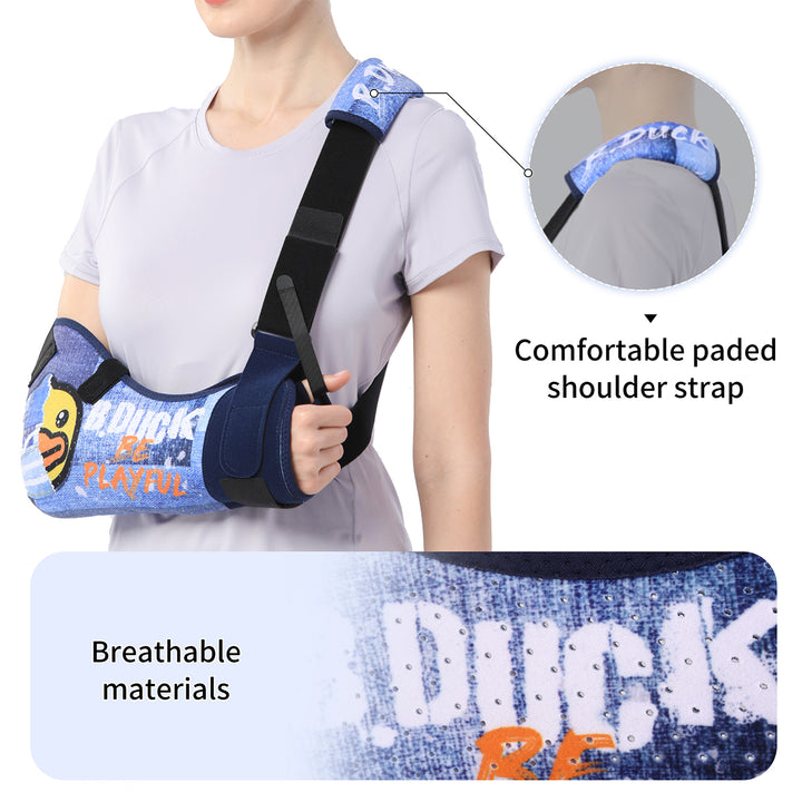 Premium Shoulder Abduction Sling Support with Pillow for Injury Recovery, Medical Immobilizer, Ventilated Mesh, Universal Fit, Includes Grip Ball for Therapy