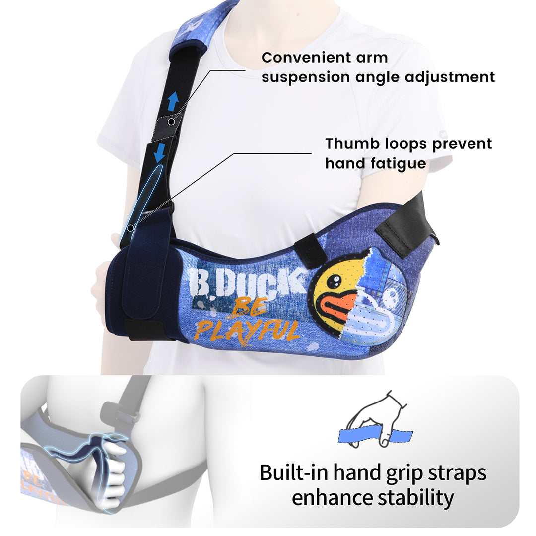 Premium Shoulder Abduction Sling Support with Pillow for Injury Recovery, Medical Immobilizer, Ventilated Mesh, Universal Fit, Includes Grip Ball for Therapy