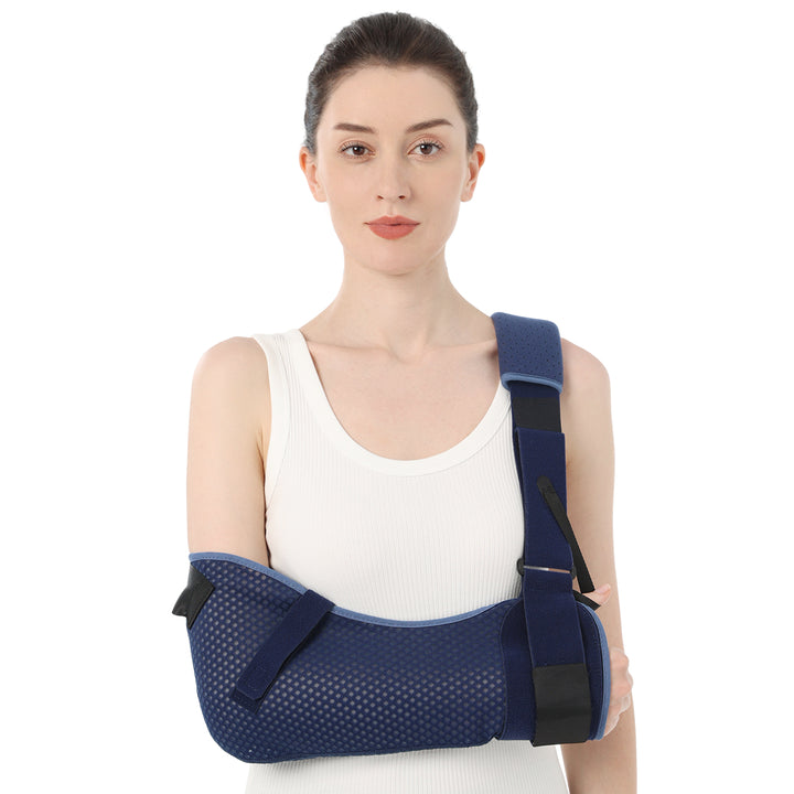 Premium Shoulder Abduction Sling Support with Pillow for Injury Recovery, Medical Immobilizer, Ventilated Mesh, Universal Fit, Includes Grip Ball for Therapy