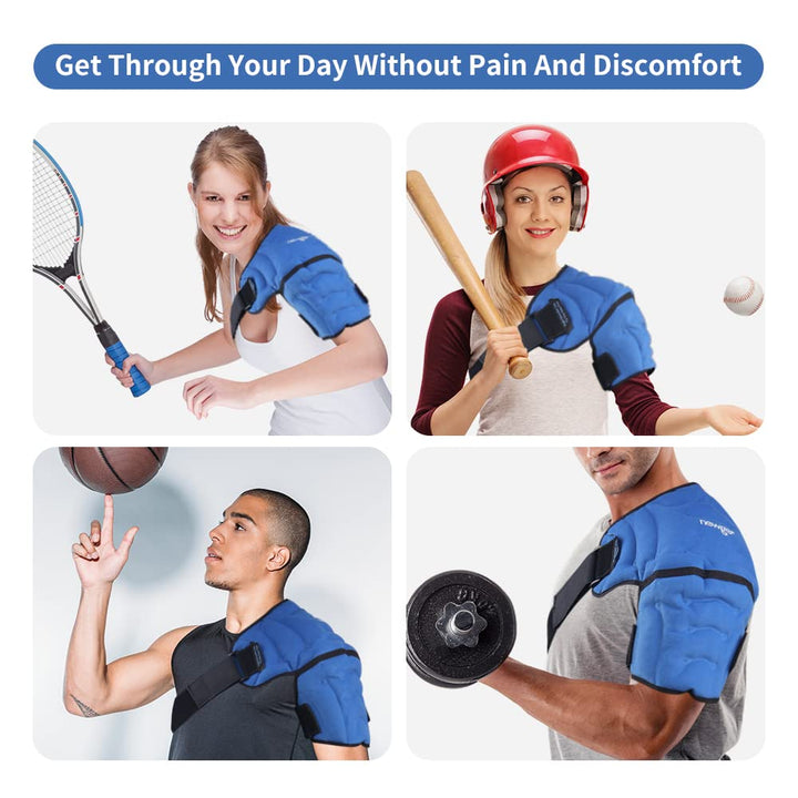 Premium Shoulder Ice Pack Wrap for Pain Relief – Hot Cold Compression Therapy for Bursitis, Tendonitis, Rotator Cuff Injuries, Adjustable Support for Swelling and Inflammation, Universal Fit for Men and Women