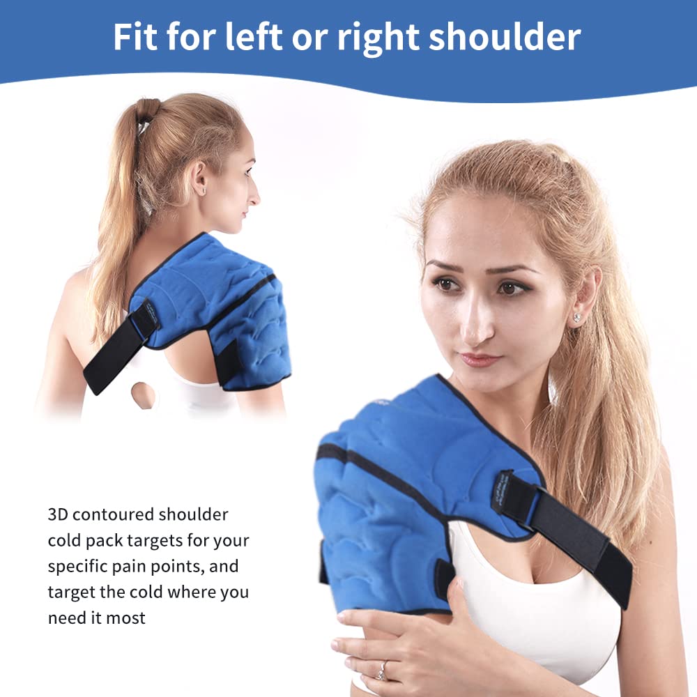 Premium Shoulder Ice Pack Wrap for Pain Relief – Hot Cold Compression Therapy for Bursitis, Tendonitis, Rotator Cuff Injuries, Adjustable Support for Swelling and Inflammation, Universal Fit for Men and Women