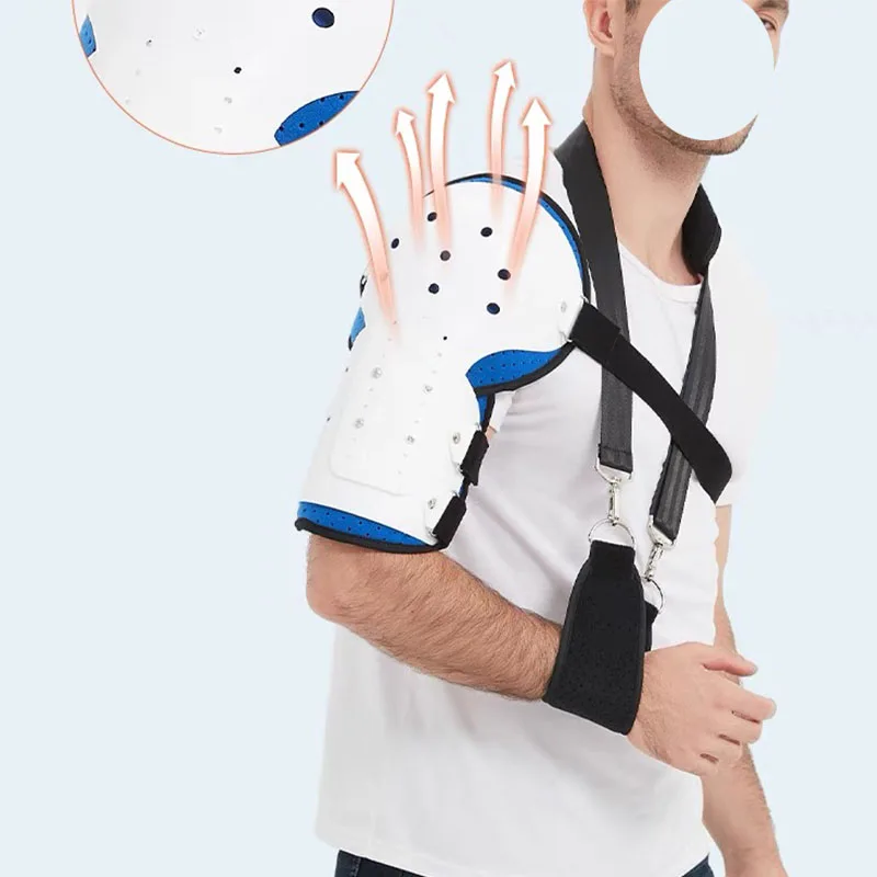 Premium Shoulder Support Brace for Rotator Cuff Injury and Arthritis – Breathable Arm Sling Immobilizer for Comfortable Sleeping, Lightweight Design with Storage Bag, Reversible for Left or Right Arm