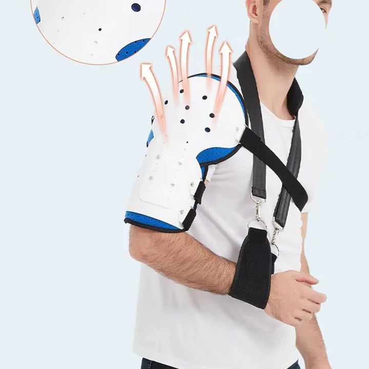 Premium Shoulder Support Brace for Rotator Cuff Injury and Arthritis – Breathable Arm Sling Immobilizer for Comfortable Sleeping, Lightweight Design with Storage Bag, Reversible for Left or Right Arm