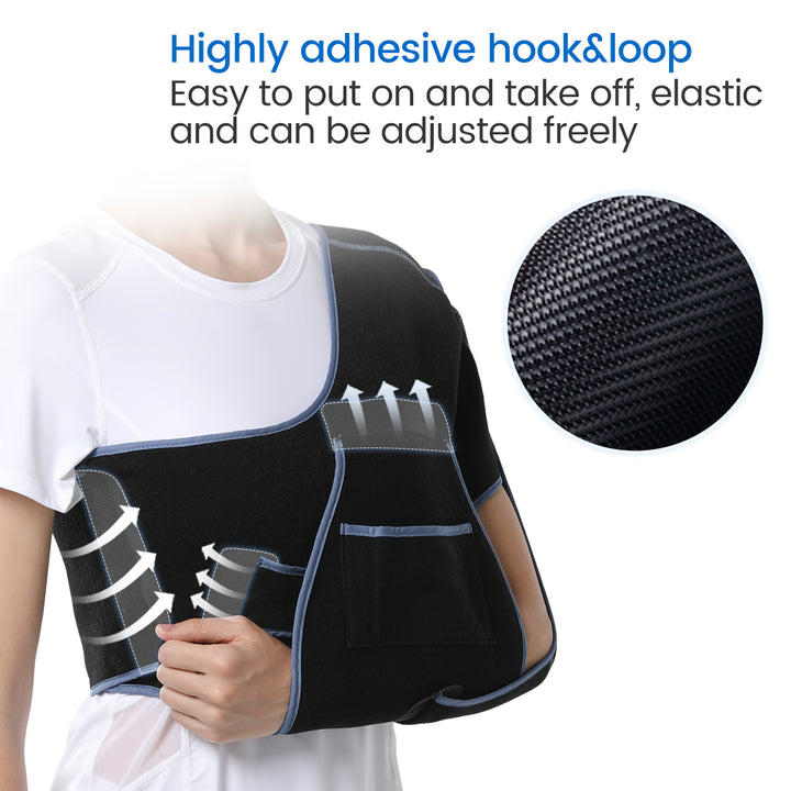 Premium Shoulder Support Brace for Rotator Cuff Injury and Arthritis – Breathable Arm Sling Immobilizer for Comfortable Sleeping, Lightweight Design with Storage Bag, Reversible for Left or Right Arm