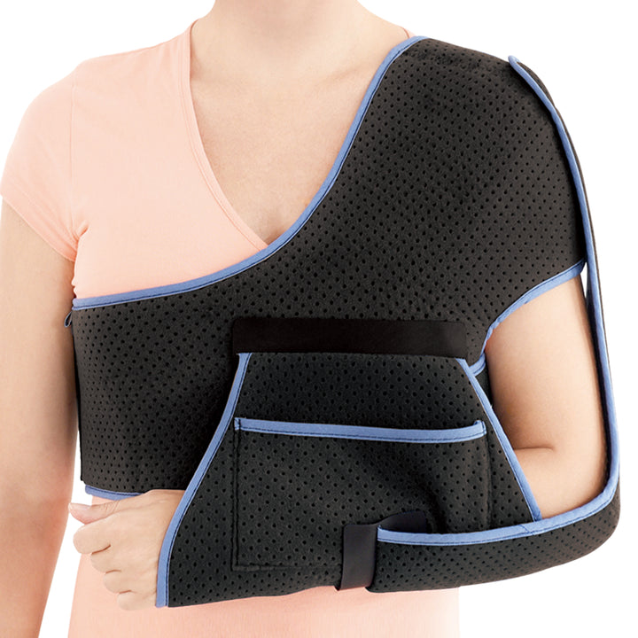 Premium Shoulder Support Brace for Rotator Cuff Injury and Arthritis – Breathable Arm Sling Immobilizer for Comfortable Sleeping, Lightweight Design with Storage Bag, Reversible for Left or Right Arm