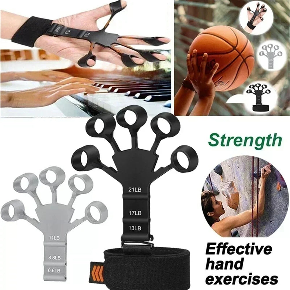 Premium Silicone Hand Strengthener & Finger Exerciser - Grip Trainer for Arthritis Relief, Muscle Relaxation & Sports Training - Durable Finger Stretcher for Climbing, Musicians & Everyday Use - Portable & Easy to Use
